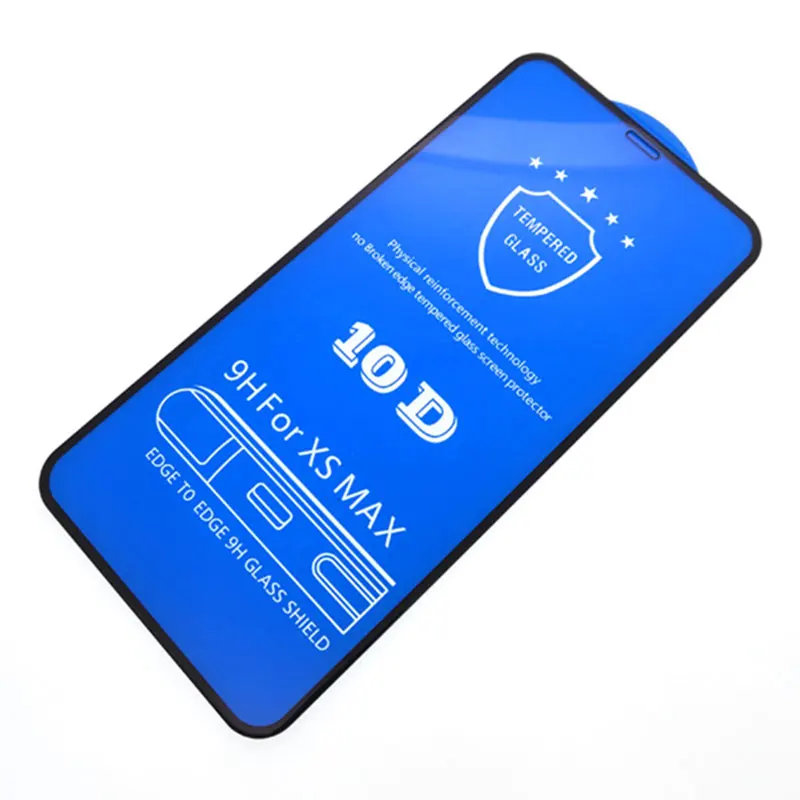 10D полное покрытие закаленное стекло протектор экрана для iPhone 6 6s 7 8 Plus X XR XS Max