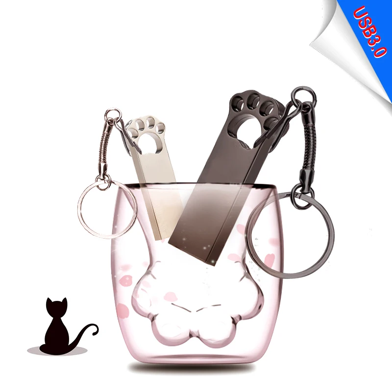 

Metal Cat claw pendrive 128GB Usb stick 64gb 3.0 usb flash drive 16gb high speed memory disk small gift cheapest