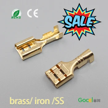 

100pcs 250 type Car connector terminal plug spring wire terminal DJ622-D6.3B