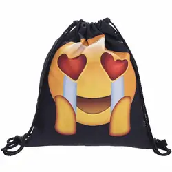 Рюкзак в Женская Повседневная Daypacks мода унисекс emoji рюкзаки 3D Сумка на шнурке с рисунком Рюкзак tassen voor vrouwen