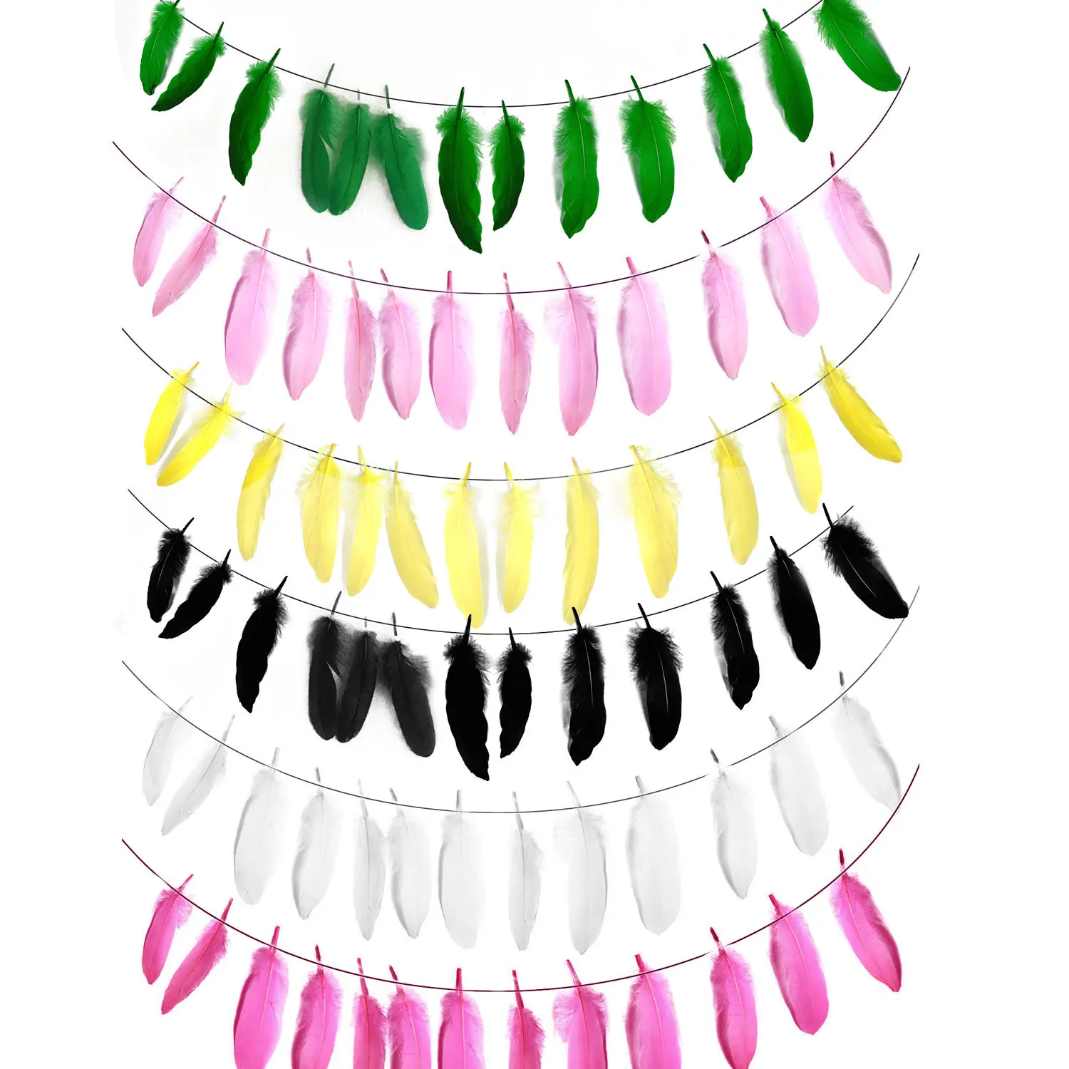 DIY Feather Banner Pink Blue Garland for Baby Shower Kids Birthday