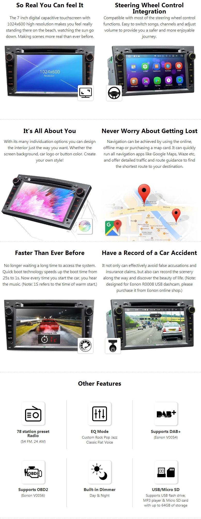 Discount 7" Quad Core Android 7.1 OS Car DVD for Opel/Vauxhall/Holden Antara 2006-2011 & Corsa 2006-2011 & Vectra 2005-2008 with 2GB RAM 3