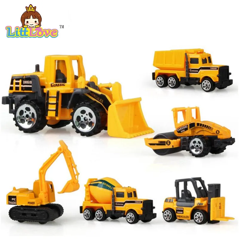 8 types Diecast Mini Alloy Construction Vehicle Engineering Car Dump Truck Model 