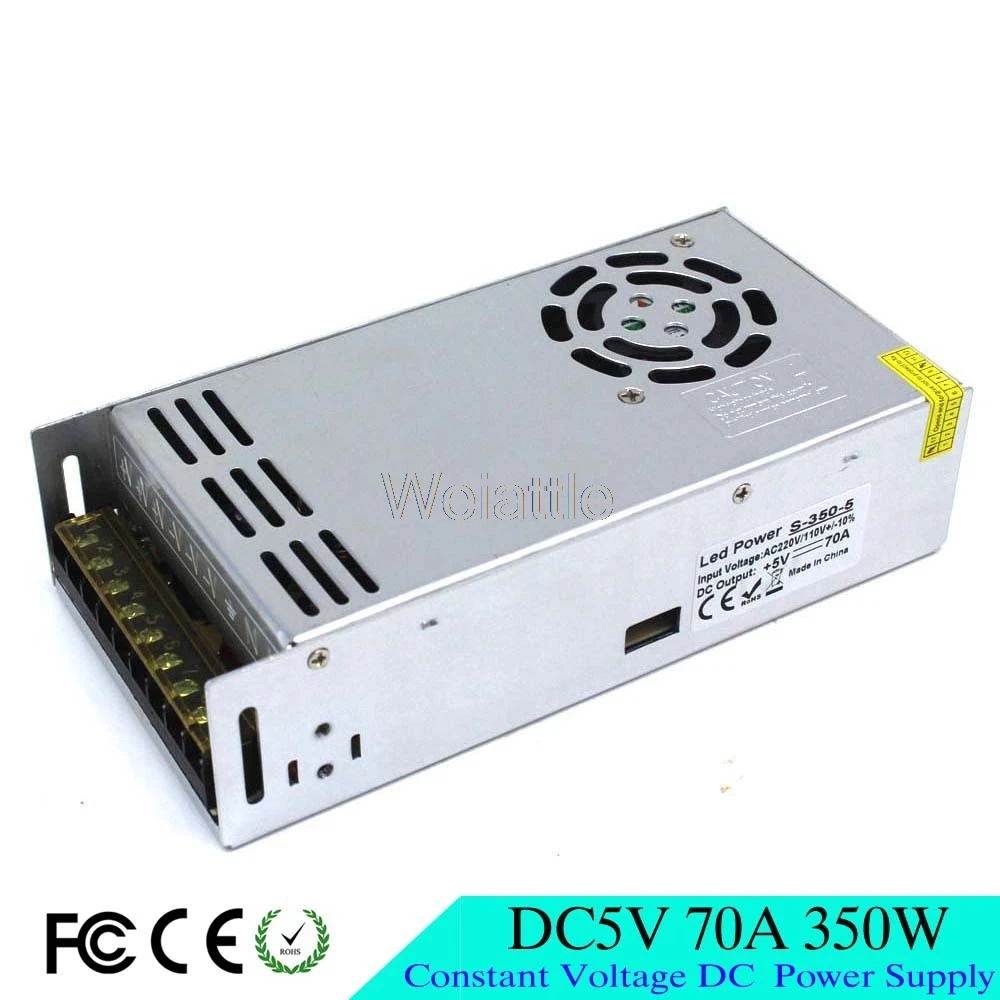 

5V 70A 350W LED Light Belt Driver Switching Power Supply 110/220VAC-DC5V Constant Voltage Transformer Monitoring CCTV CNC 300W