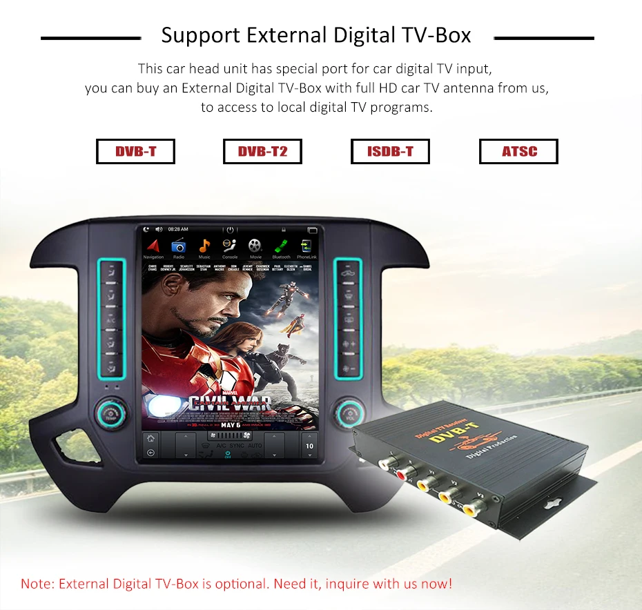 Top Android 7.1 12.1" Tesla style Vertical car radio navigation player For Chevrolet Silverado and GMC Sierra 2014 2015 2016 - 2018 9