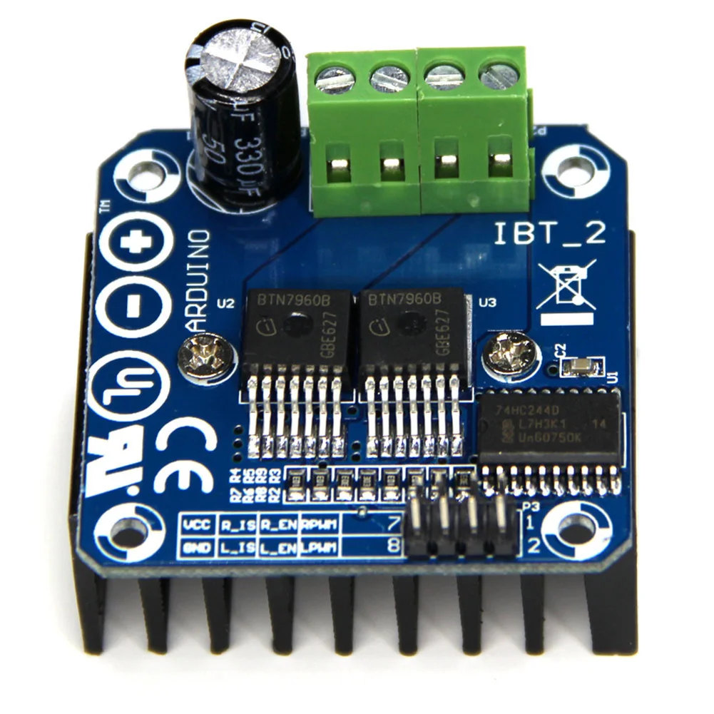 

BTS7960 Parts 43A PWM DC Stepper Module High-power Double Smart Car Semiconductor Durable Auto H-Bridge Motor Driver