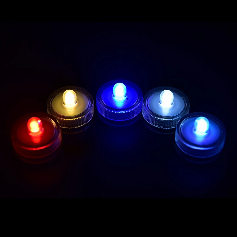 1PCS Led Submersible Light Battery Waterproof Underwater Pool Pond