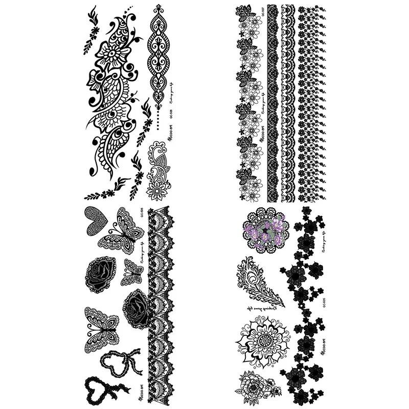 

Women's Tattoo Stickers 4 Pcs Waterproof Exquisite Lace Womens Accessories Tattoo18G024