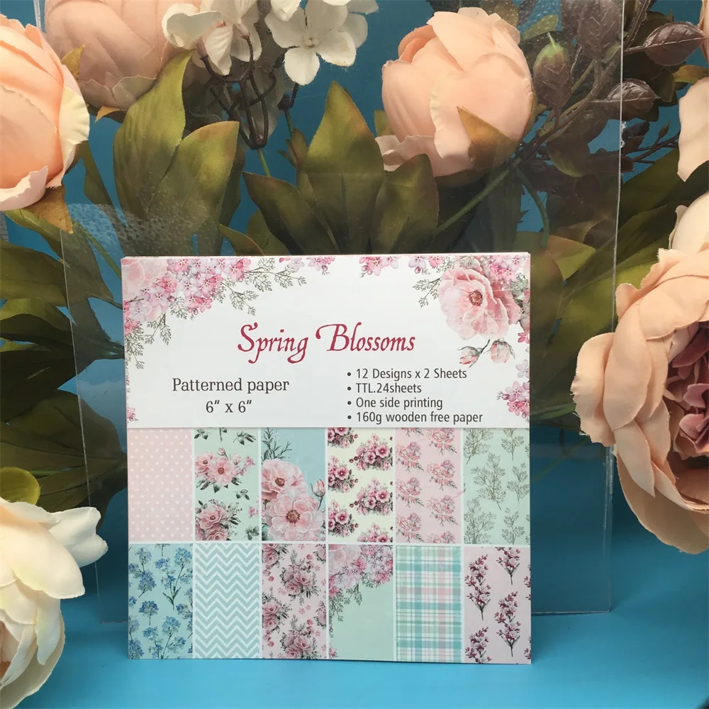

12pcs/Pack 6*6inch Spring Blossoms Patterned Paper Pack for Scrapbooking DIY Happy Planner Card Making Journal Project