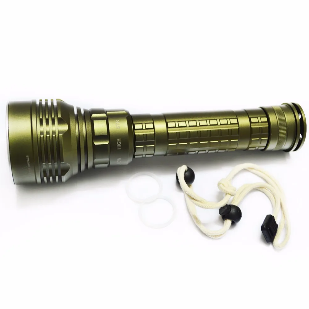 

New DX5 Green CREE XM-L2 50W 8000LM Aluminum Alloy Waterproof LED Scuba Diving Flashlight 100m Underwater Diving Flashlight