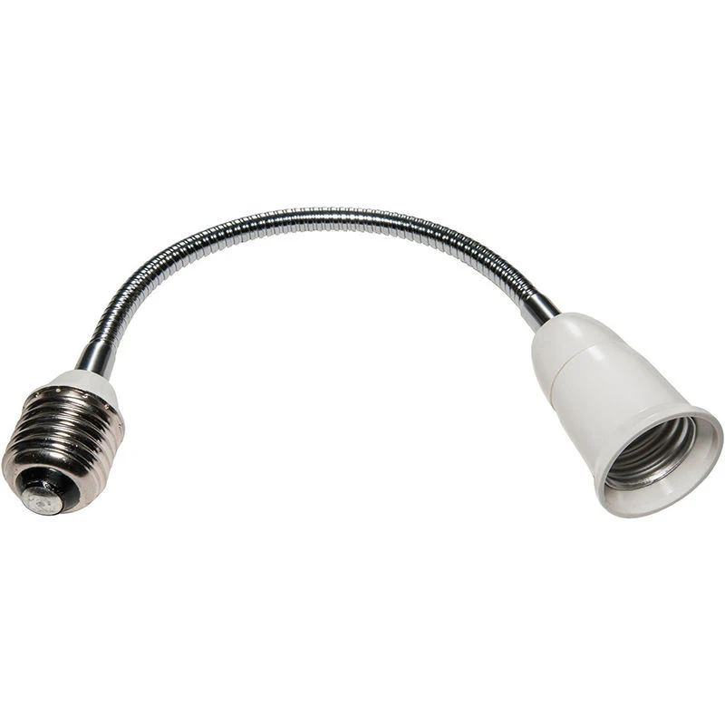 1pcs E27 to E27 LED Bulb Lamp Holders Flexible Extension Adapter Converter White