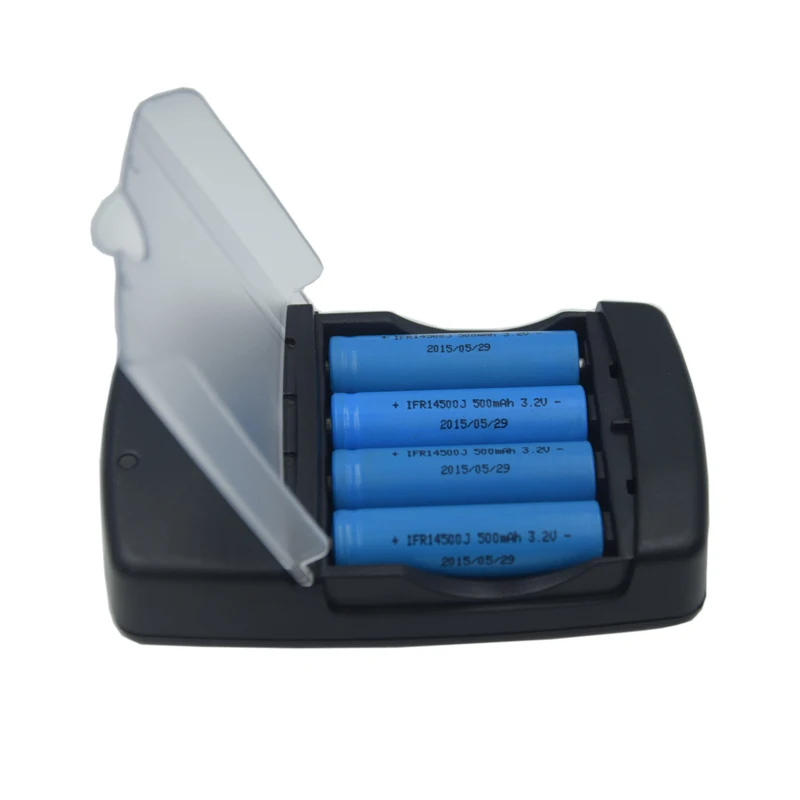 Умное зарядное устройство со светодиодной светильник кой и 4 слотами usb для 14500 10440