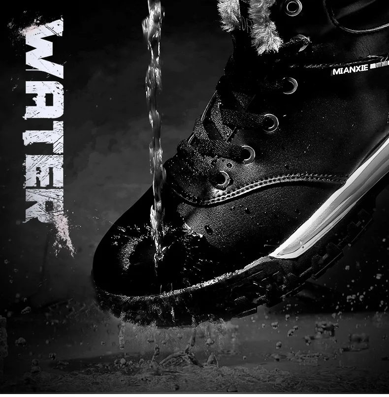 Безмятежное бренд Для мужчин Высокое качество кожи Зимняя обувь плюс Размеры 39-48 рабочие Обувь на теплом меху обувь модные рабочие мужские