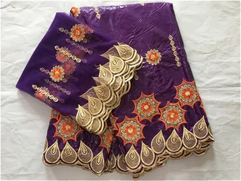 

STILL FLY purple bazin riche brocade wholesale african bazin riche fabric with beads nigerian gele headtie 5+2yards/lot