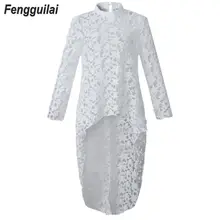 Casual Lace Blouse Women White Tops 2019 Summer Tunic Sexy Irregular Hem Hollow Tops Sexy Blouse Beach Blusas Shirts S-5XL tassel hem blouse