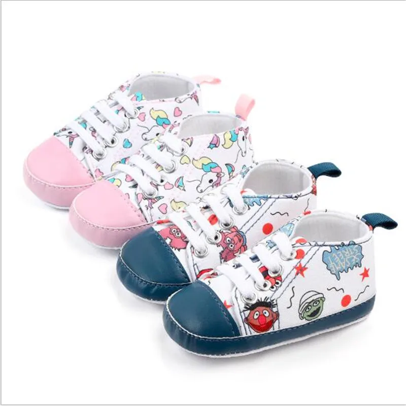 

New Lovely Cartoon Baby Shoes Newborn Boys Girls First Walkers Infant Toddler Soft Sole Casual Shoes