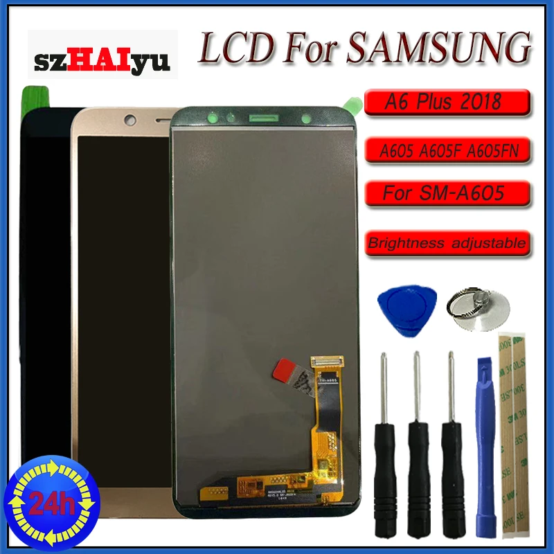 

szHAIyu 6.0'' LCD For Samsung Galaxy A6 Plus 2018 A605 A605F A605FN Screen LCD Display Touch screen Assembly With Tools