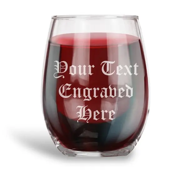 

Unique Personalized Wedding Stemless Wine Glass,Custom Engraved Text Words,Custom Birthday Christmas Gifts,Funny Humor Drinkware