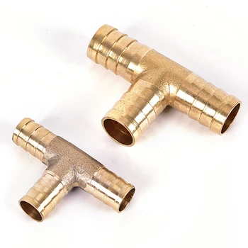 

T-Shape Brass Tee Barb Hose Fittings 6mm 8mm 10mm 12mm 3 Way Hose Tube Barb Copper Barbed Coupling