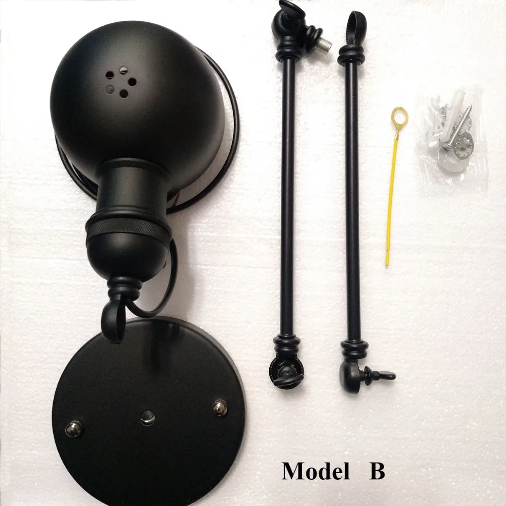  New Vintage industrial style loft creative minimalist long arm wall lamp adjustable Handle Metal Ru - 32660888332
