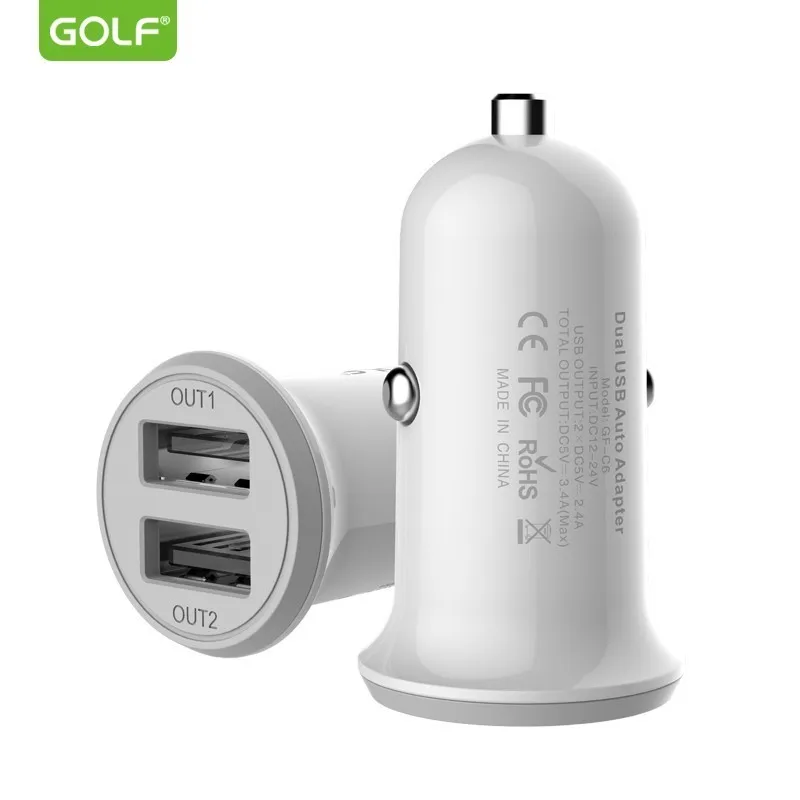 GOLF Mini USB Автомобильное зарядное устройство для мобильного телефона планшет gps 3.4A