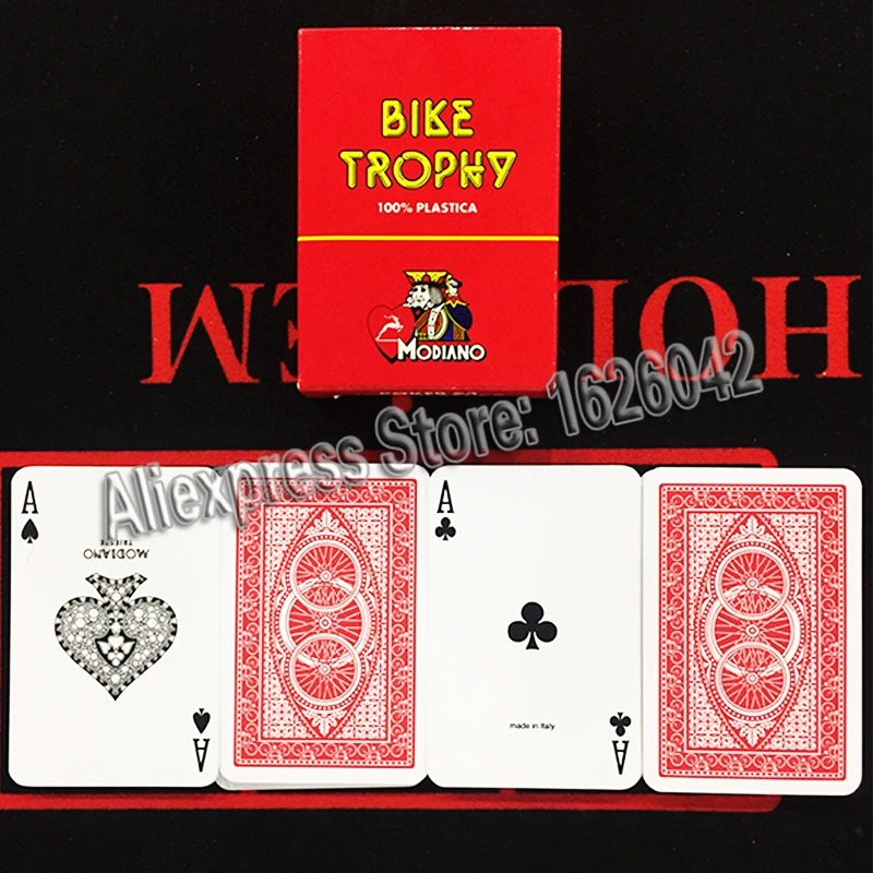 Modiano Bike Trophy Narrow Size 2 Regular Index 100 Plastic Poker