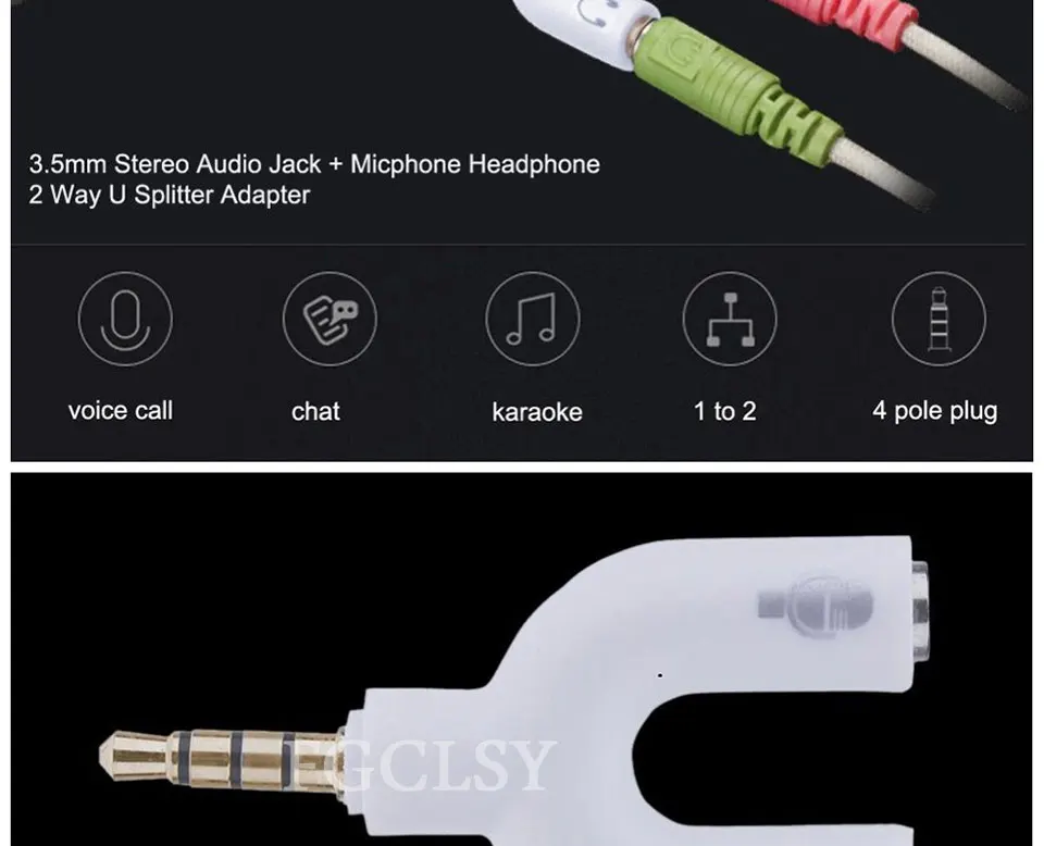 FGCLSY мини y-образный двухсторонний Разветвитель для наушников 3,5 мм разъем двойной разъем Аудио гарнитура сетевой адаптер разъём разветвитель для ПК/MP3