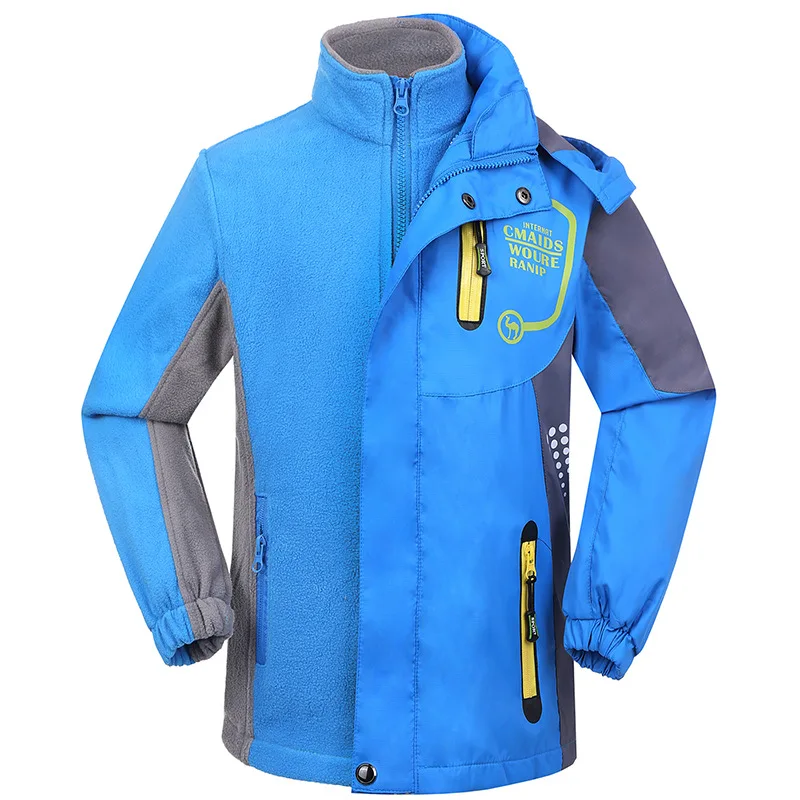 

Children Boy's Jackets Coats Kids Active clothing Three in one autumn and winter children Waterproof Windproof thicker coat