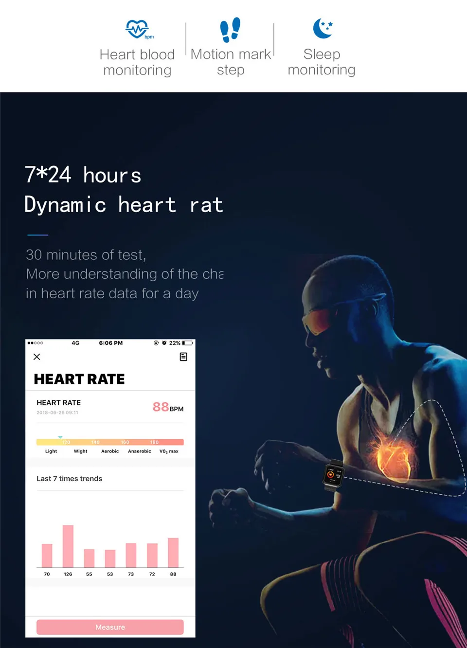P68 Смарт-часы Для мужчин Для женщин крови Давление крови кислородом монитор сердечного ритма спортивные трекер Smartwatch IP68 подключения IOS Android