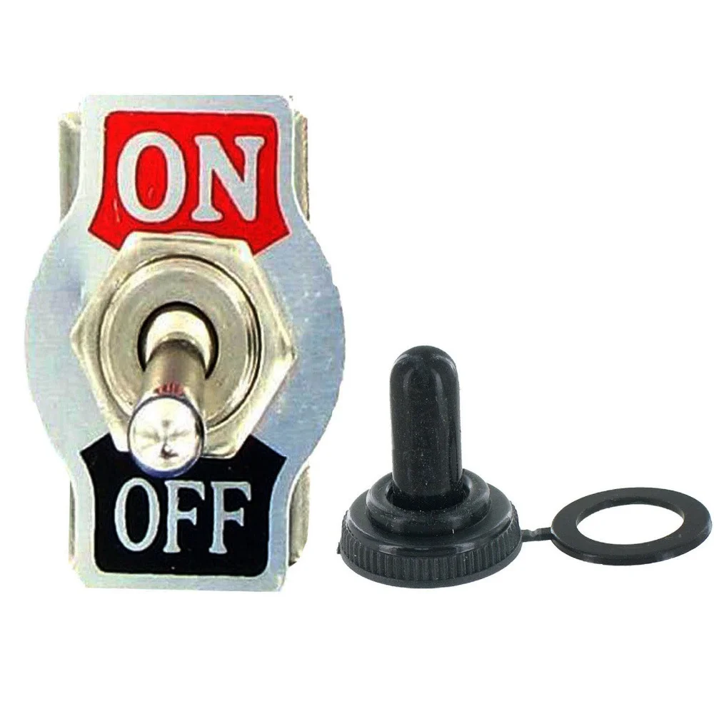 

1PCS 2 Foot ON-OFF Toggle Switch SPST with Waterproof Switch Cap on-Off Miniature Toggle Switches 12A 250V