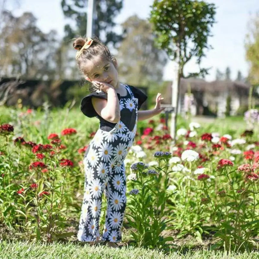 

2018 Fashion Hot Sale Kids Baby Girls Flower Print Sleeveless Overalls Backless Jumpsuit Pants Outfits Baby Set Clothing 6.19