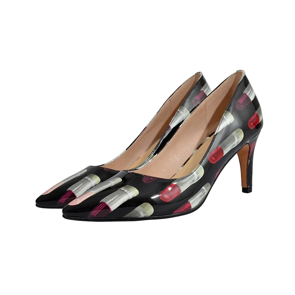 

2019 spring autumn fashion women's pumps high quality patent leather fabric leather comfortable inside high heel women's shoes