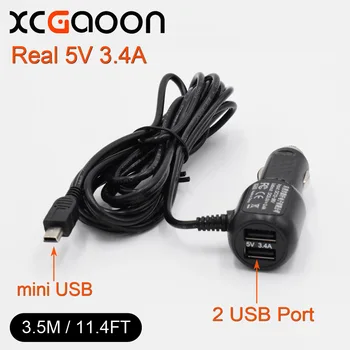 

XCGaoon 3.5meter 5V 3.4A mini USB Car Charger with 2 USB Port for Car DVR Camera GPS Smartphone Mobile input DC 12V - 24V