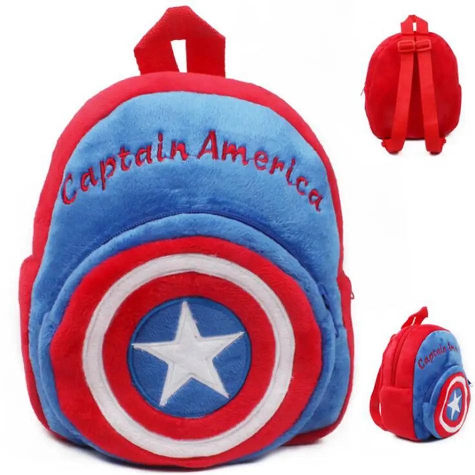 

2018 Captain America Plush School Backpack Children In Kindergarten Bag Mini Schoolbag Mochila Infant