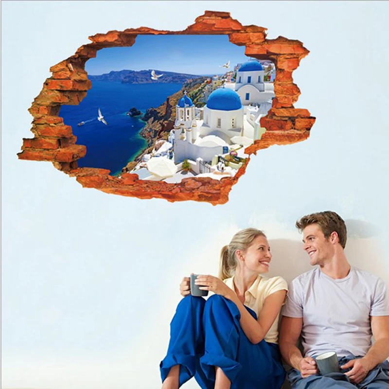 

3D Wall Stickers Beautiful Discovering the Aegean Sea PVC Washable Wall Decals