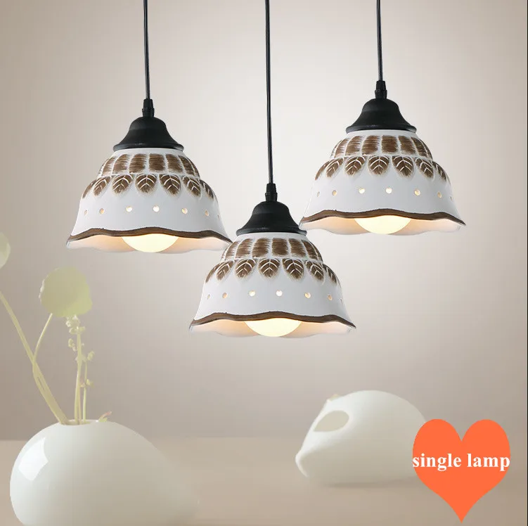 

Northern Europe rural ceramic chandelier Retro indoor modern E27 LED single lamp for porch&stairs&bar&pavilion&vestibule TM022