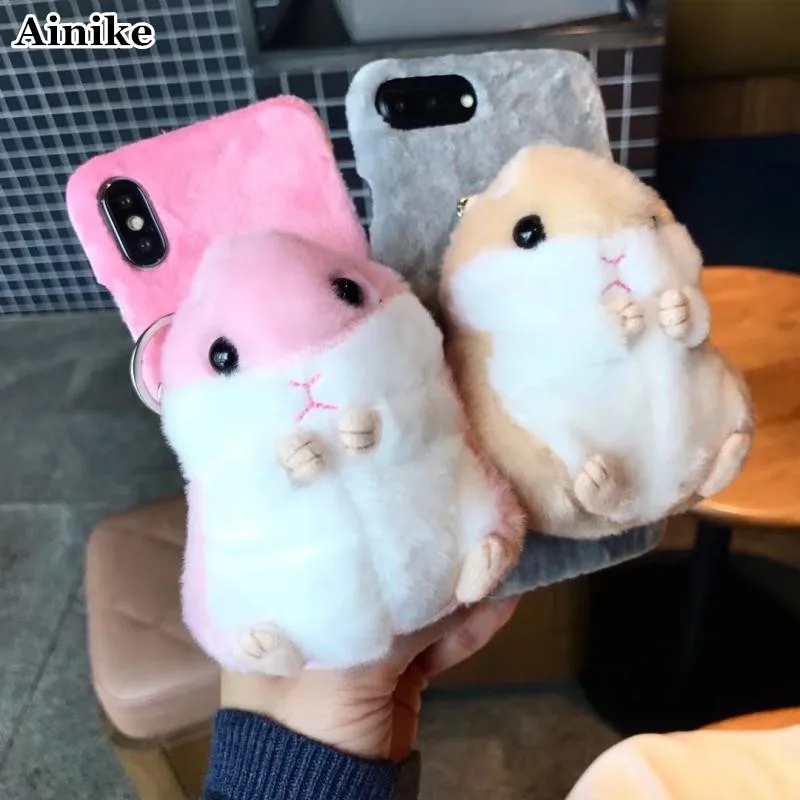 Ainike мягкий пушистый кукольный чехол для iPhone 6S Plus 7Plus 8Plus XR XS 11Pro Max 3D милый