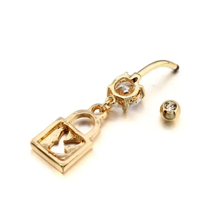 Cute Hollow Rabbit Key Navel Bell Button Rings 316L Surgical Steel Piercing Belly Button Rings Navel Piercing Sex Body Jewelry