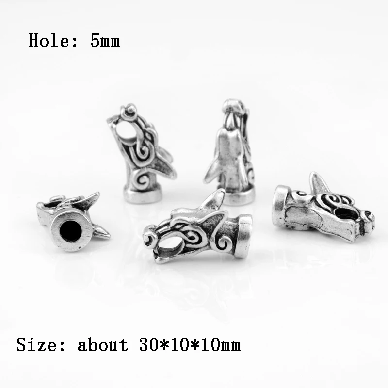 

4pcs Viking wolf dragon charms accessories for necklace bracelet metal animal head charms jewelry finding