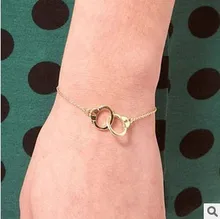 New Free shipping Wholesale Fashion Gold and Silver Charm Handcuffs Bracelet Jewelry for Women High quality HOT