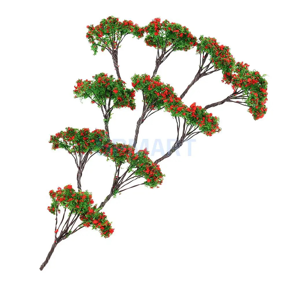10Pcs Metal Wire Flower Tree Models 5cm 1/200 for RR Train Railway Scenery DIY Miniature Landscape Building