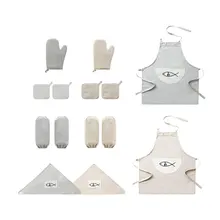 5 шт. набор фартуков для готовки микроволновой печи для духовки, защитные перчатки термостойкие прихватки, коврик для чашки, хлопковая ткань, нарукавник, кухонный инструмент