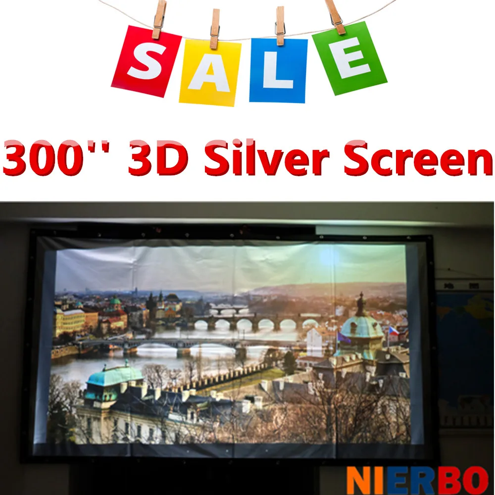 300 inches Screens High Brightness Metal Projector Screen Home Theater Cinema Silver Screens