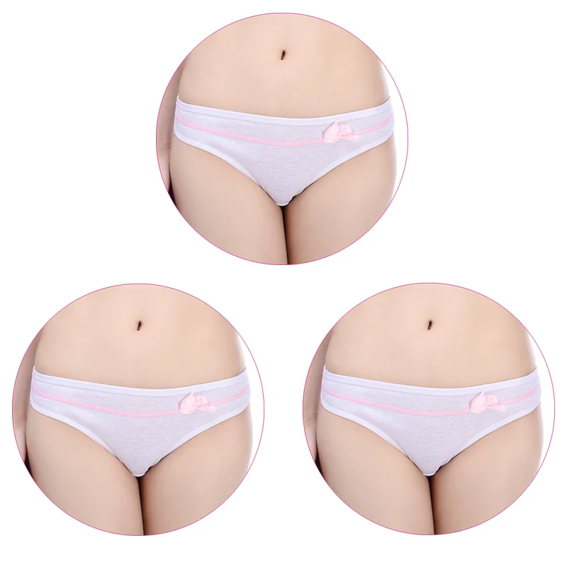 3Pcs-White Innsly 3 шт./упак. женские трусики хлопковые трусы, женское нижнее белье, сексуальные трусики, женские трусы-брифы, дышащие женские трусики - Цвет: 3Pcs-White