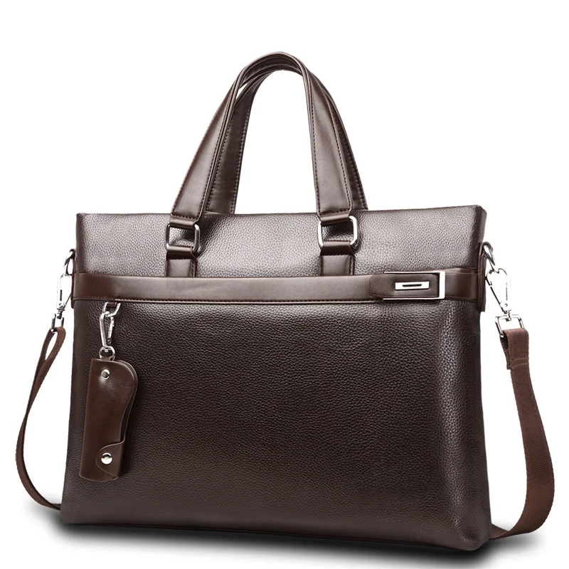 Акция, новая модная сумка, мужской портфель, искусственная кожа, мужские сумки, бизнес бренд, мужские портфели, сумки, опт, высокое качество - Цвет: Brown