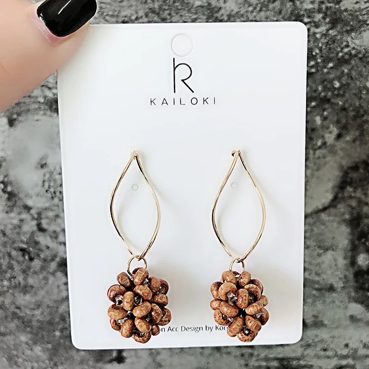 

2019 new Grape desig fashion brand jewelry Flowers dangle earrings Water droplets bead Summer style long earring for women gift