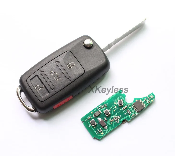 

for VW Touareg car flip fob 4 button remote key control 315mhz or 433mhz