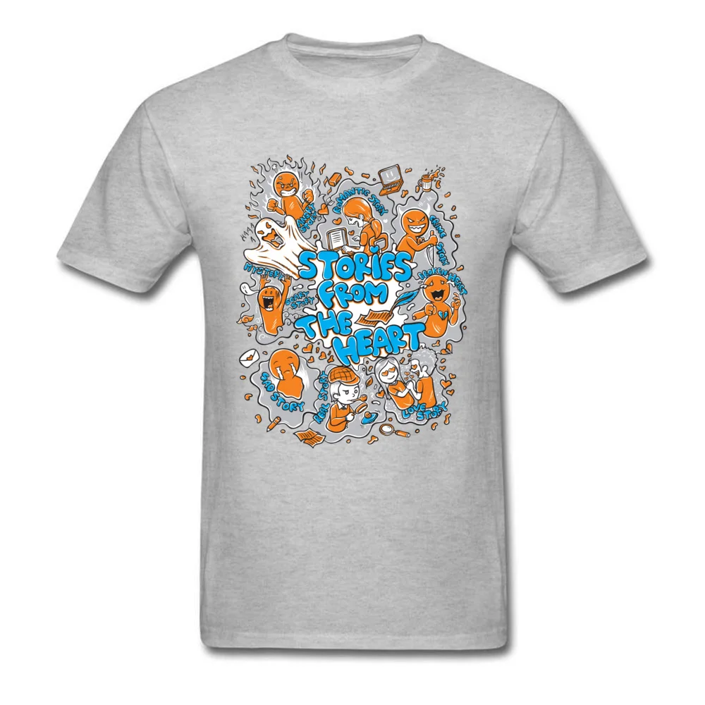 CustomNormal Short Sleeve Tops Tees Summer/Autumn On Sale O Neck 100% Cotton Clothing Shirt Men T Shirts Stories From The Heart  Stories From The Heart grey