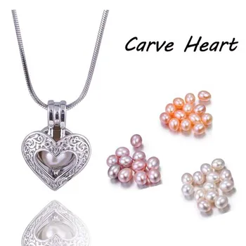 

Locket Pendant Necklace Carve Heart Cage Pendant Essential Oil Diffuser Locket Hollow Out Gifts P64