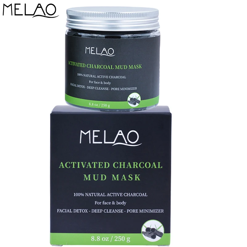 

MELAO Activated Bamboo Charcoal Mud Mask Face Deep Cleansing Oil Control Shrink Pore Blackhead Removing Facial Mask Mud 250g